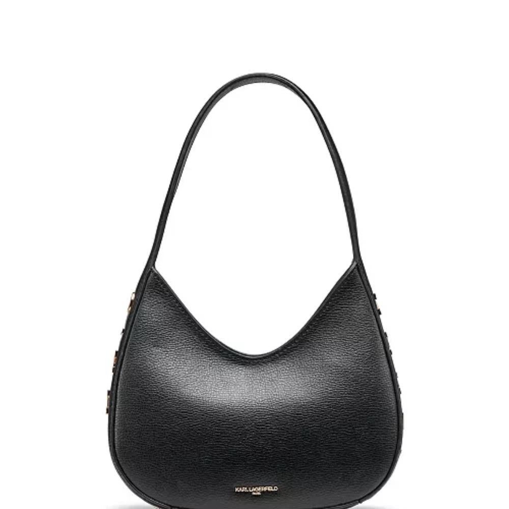Karl Lagerfeld Black Shoulder Bag with Gold Lettering - Picture 2 of 4